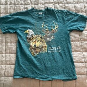 Vintage Single Stitch Stone Hill Branson Missouri Wildlife T Shirt M USA Made